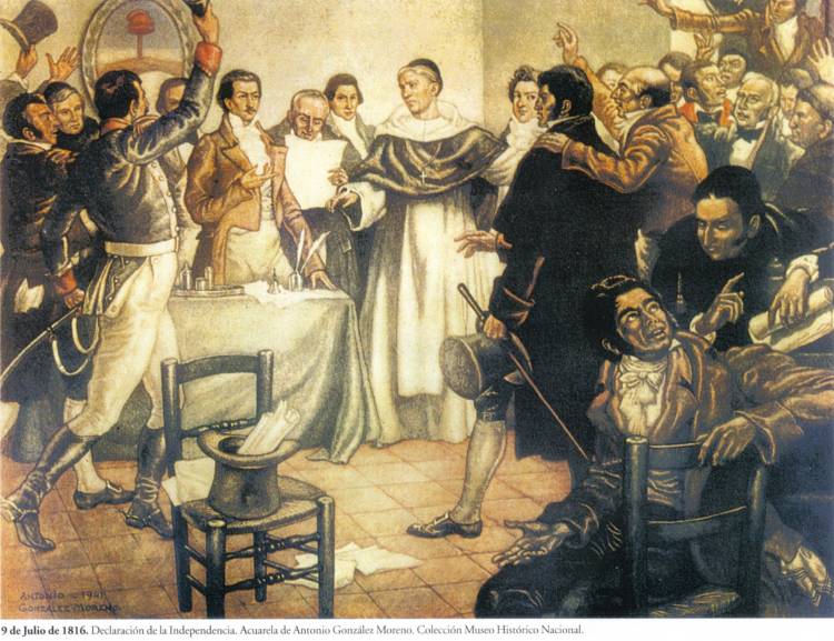 9 de julio de 1816 las provincias unidas declaran la independencia en Tucumán